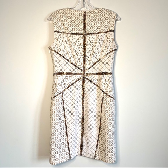 BCBGMaxAzria lace dress with animal print trim - Picture 4 of 14